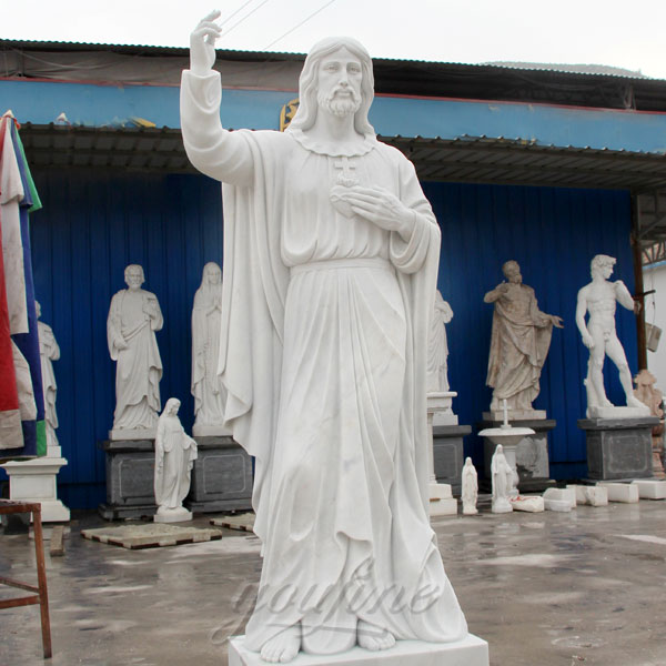 Large Garden Religious Marble Sacred Heart of Jesus Statues Suppliers